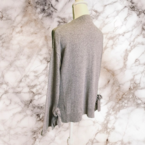 Madewell ‘Tie-Cuff Pullover Sweater’ in “Heather Medium Grey” Size XS - Picture 9 of 16